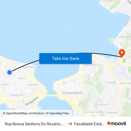 Rua Nossa Senhora Do Rosário, 673 to Faculdade Estácio map