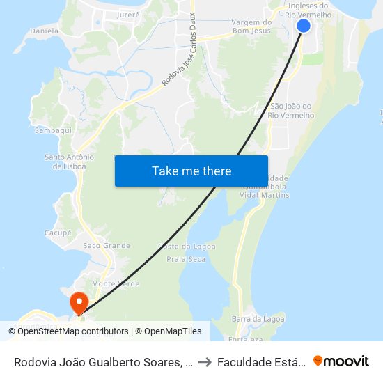 Rodovia João Gualberto Soares, 789 to Faculdade Estácio map