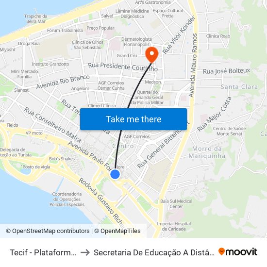 Tecif - Plataforma 4 to Secretaria De Educação A Distância map