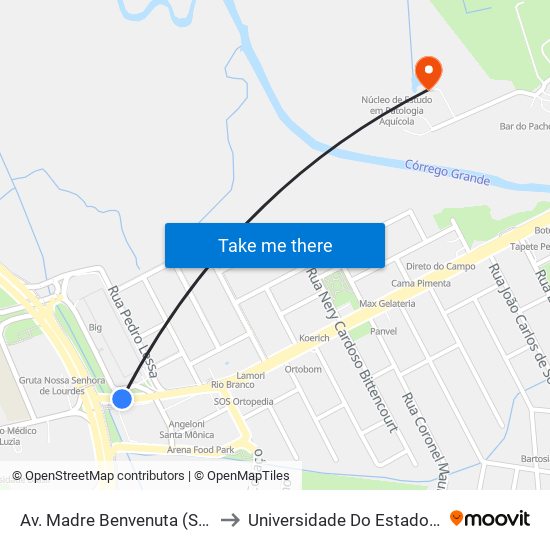 Av. Madre Benvenuta (Shopping Iguatemi) to Universidade Do Estado De Santa Catarina map