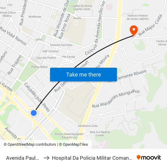 Avenida Paulo Fontes to Hospital Da Policia Militar Comandante Lara Ribas map