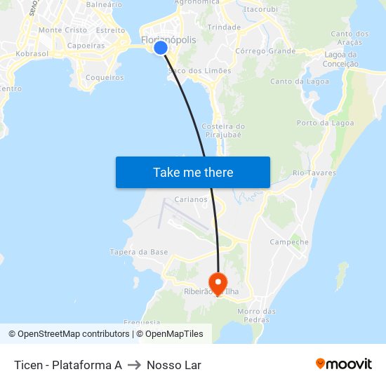 Ticen - Plataforma A to Nosso Lar map