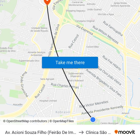 Av. Acioni Souza Filho (Feirão De Imóveis) to Clinica São Luiz map