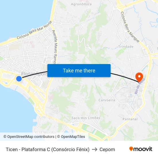 Ticen - Plataforma C (Consórcio Fênix) to Cepom map