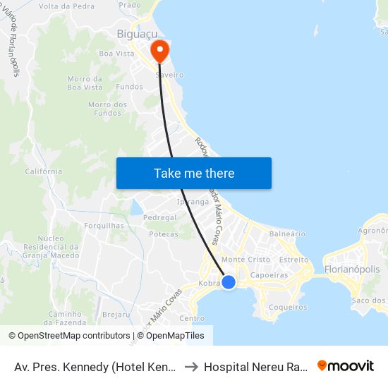 Av. Pres. Kennedy (Hotel Kennedy) to Hospital Nereu Ramos map