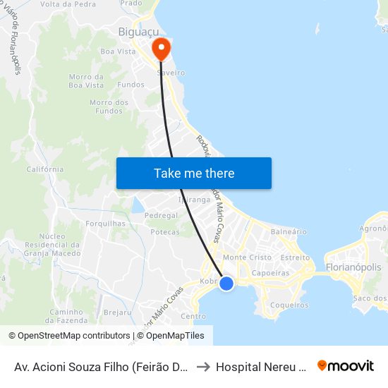 Av. Acioni Souza Filho (Feirão De Imóveis) to Hospital Nereu Ramos map