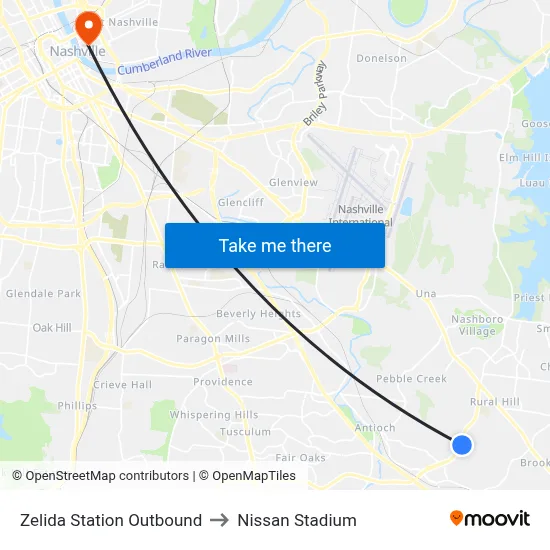 Zelida Station Outbound to Nissan Stadium map