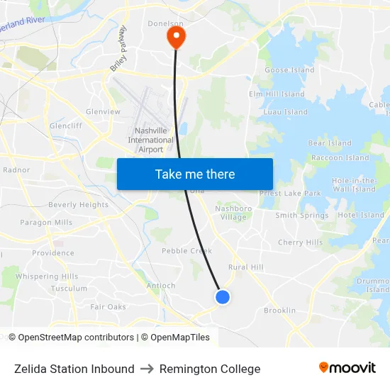 Zelida Station Inbound to Remington College map