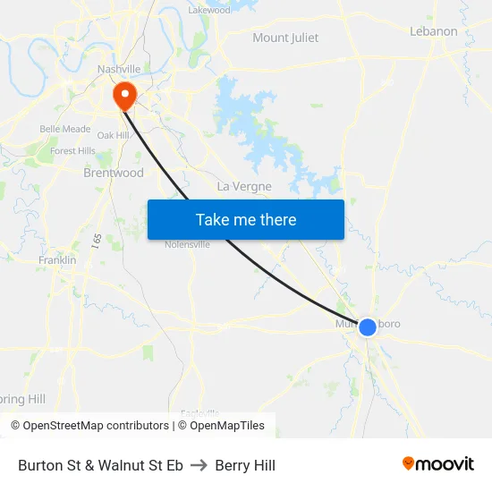 Burton St & Walnut St Eb to Berry Hill map