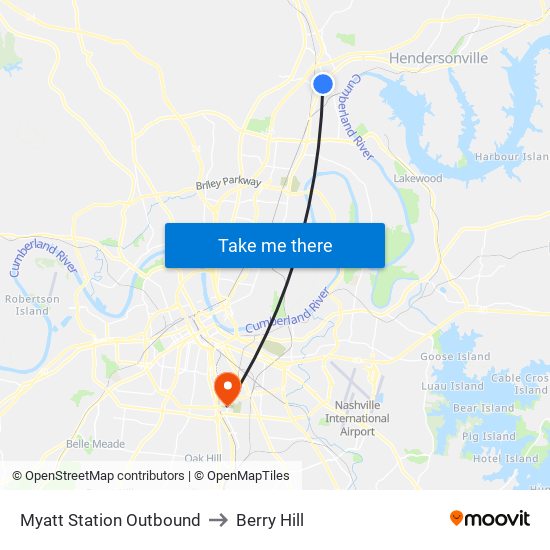 Myatt Station Outbound to Berry Hill map