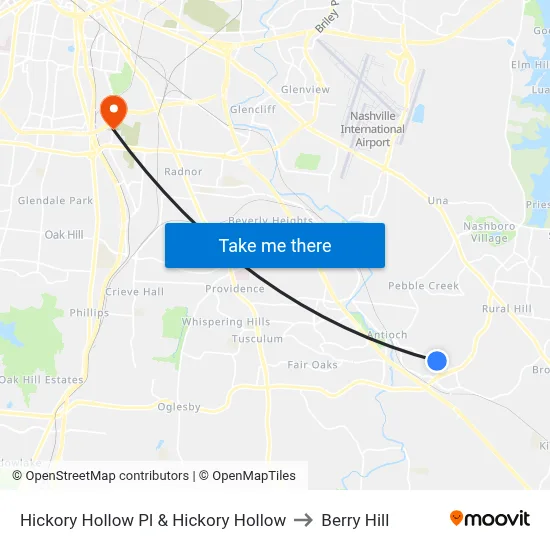 Hickory Hollow Pl & Hickory Hollow to Berry Hill map