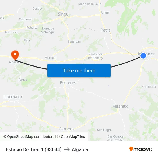 Estació De Tren 1 (33044) to Algaida map