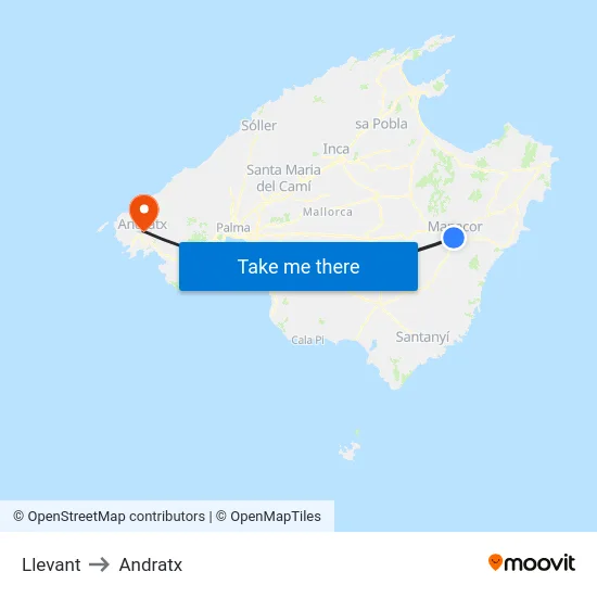 Llevant to Andratx map