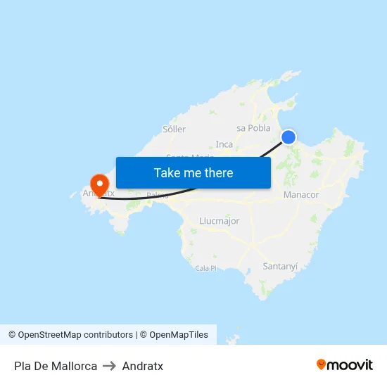 Pla De Mallorca to Andratx map