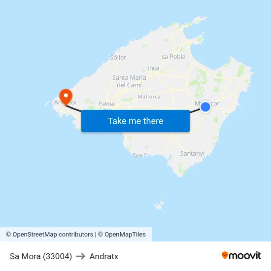 Sa Mora (33004) to Andratx map