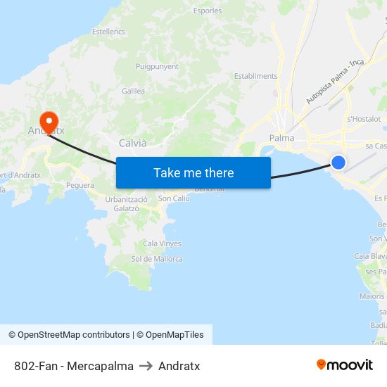 802-Fan - Mercapalma to Andratx map