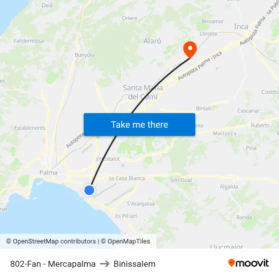 802-Fan - Mercapalma to Binissalem map