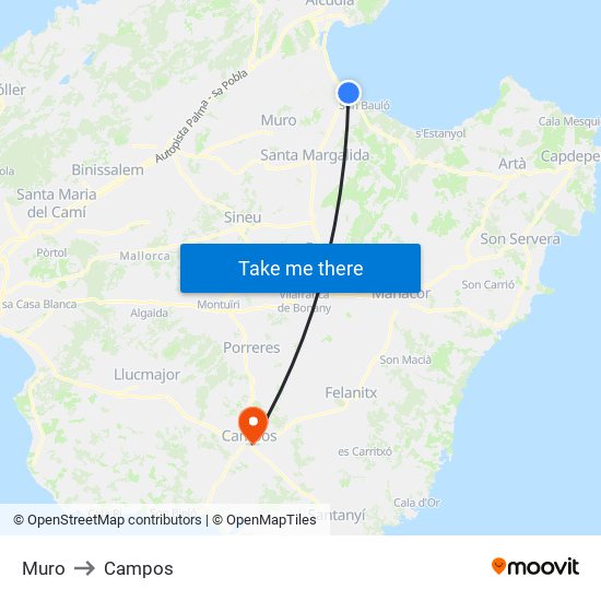 Muro to Campos map