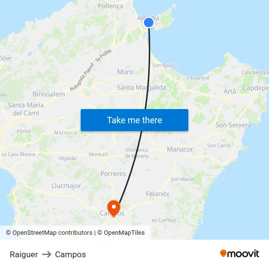 Raiguer to Campos map