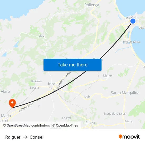 Raiguer to Consell map