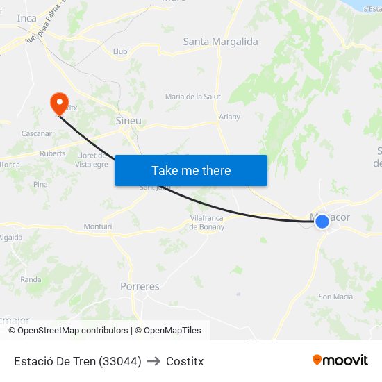 Estació De Tren (33044) to Costitx map