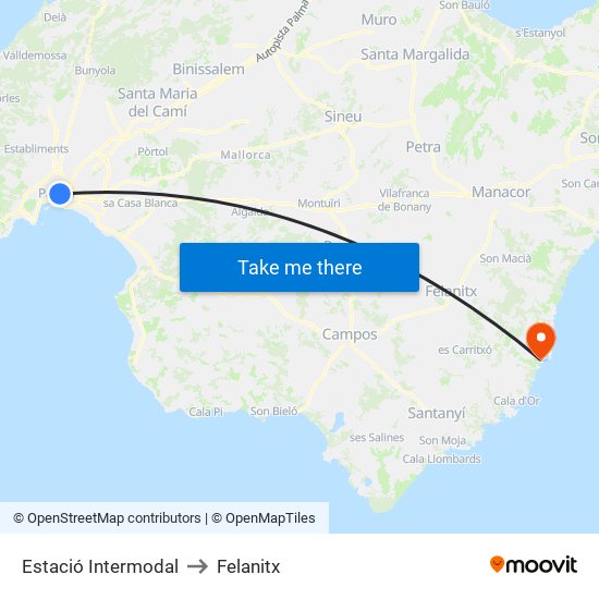 Estació Intermodal to Felanitx map