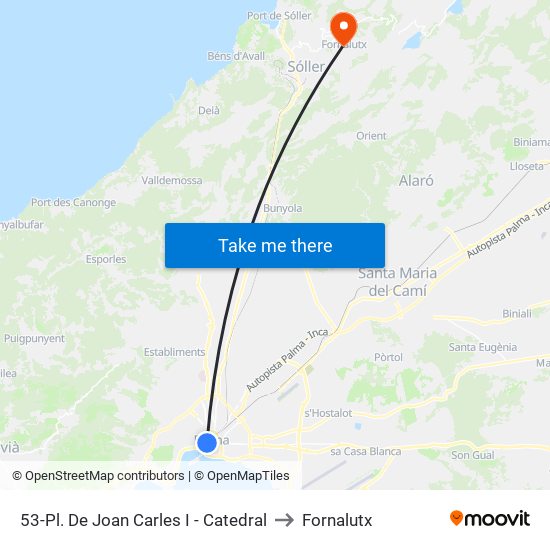 53-Pl. De Joan Carles I - Catedral to Fornalutx map