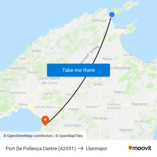 Port De Pollença Centre (42051) to Llucmajor map