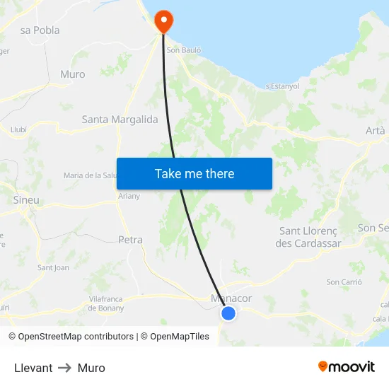 Llevant to Muro map