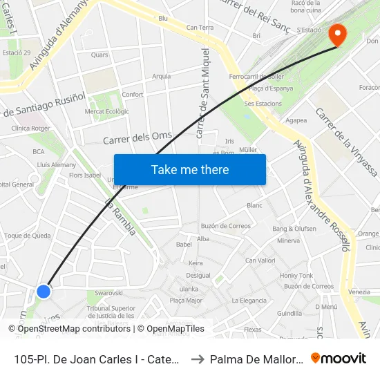 105-Pl. De Joan Carles I - Catedral to Palma De Mallorca map