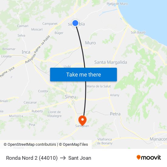 Ronda Nord 2 (44010) to Sant Joan map