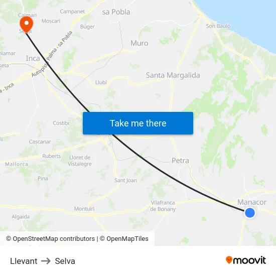 Llevant to Selva map