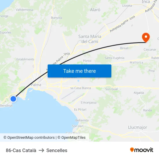86-Cas Català to Sencelles map
