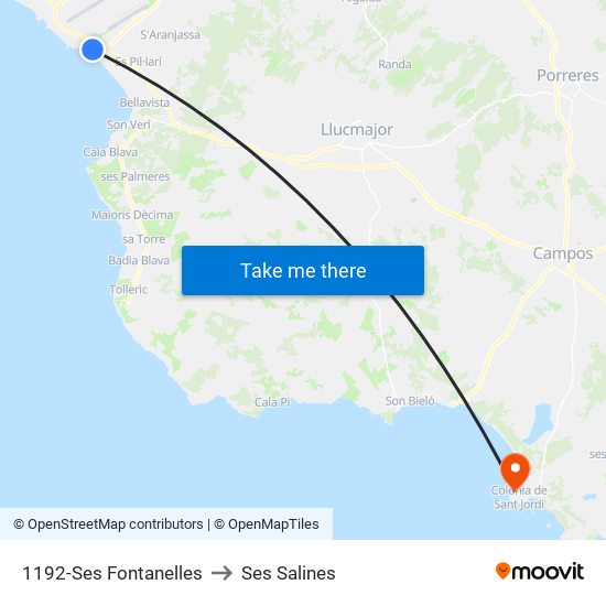 1192-Ses Fontanelles to Ses Salines map