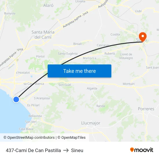 437-Camí De Can Pastilla to Sineu map