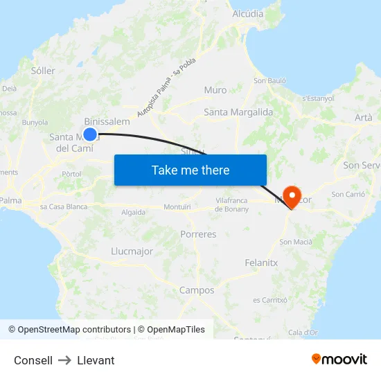 Consell to Llevant map