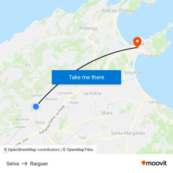 Selva to Raiguer map