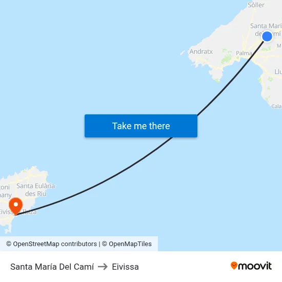 Santa María Del Camí to Eivissa map