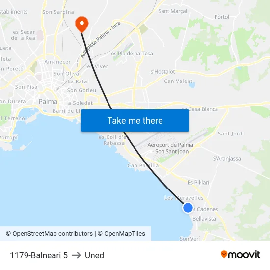 1179-Balneari 5 to Uned map