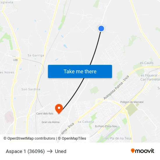 Aspace 1 (36096) to Uned map