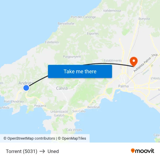 Torrent (5031) to Uned map