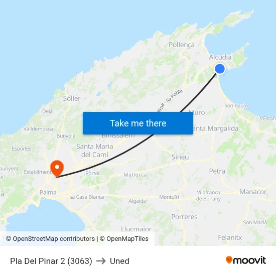 Pla Del Pinar 2 (3063) to Uned map
