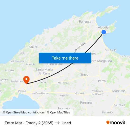 Entre-Mar-I-Estany 2 (3065) to Uned map