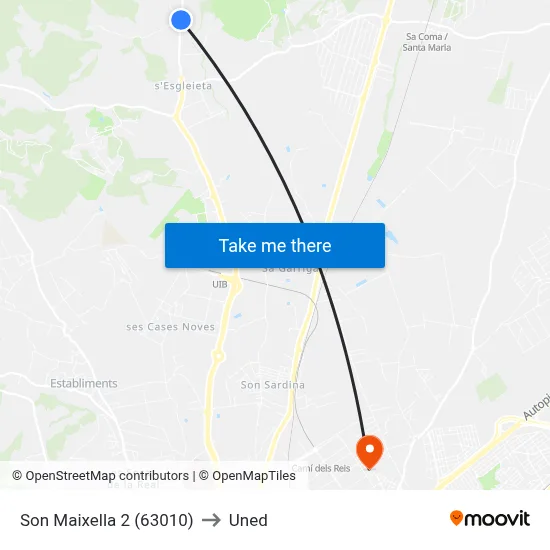 Son Maixella 2 (63010) to Uned map
