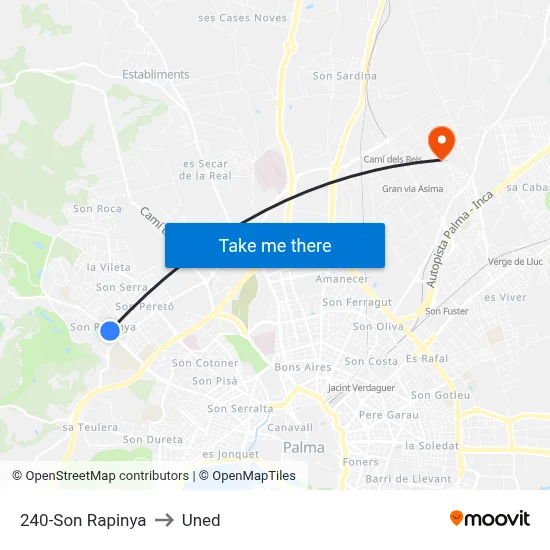 240-Son Rapinya to Uned map