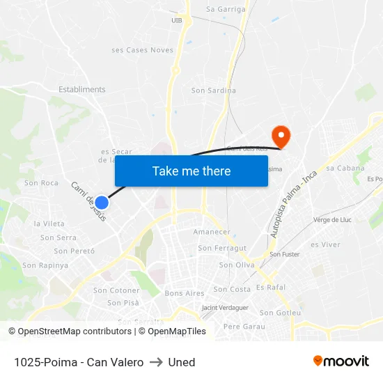 1025-Poima - Can Valero to Uned map