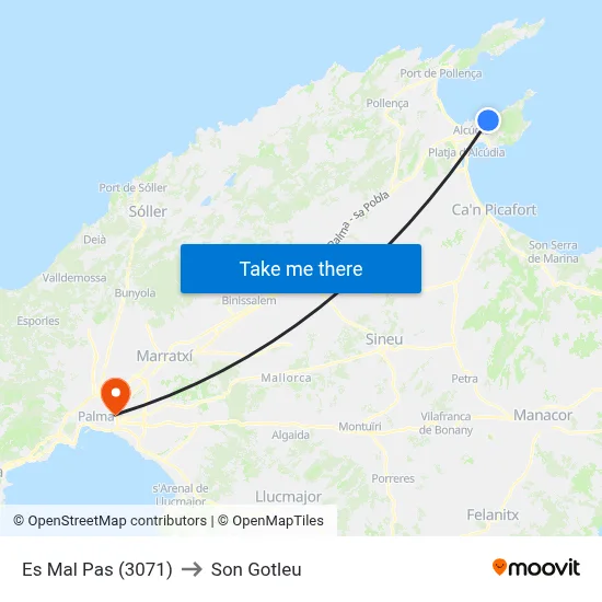Es Mal Pas (3071) to Son Gotleu map