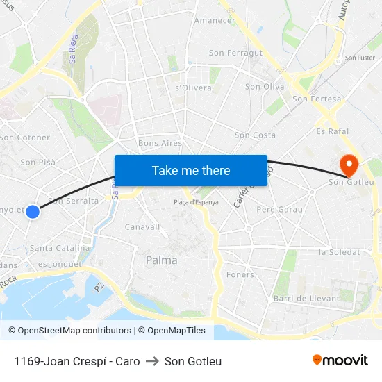 1169-Joan Crespí - Caro to Son Gotleu map