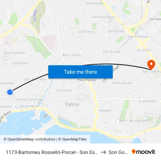 1173-Bartomeu Rosselló-Porcel - Son Espanyolet to Son Gotleu map