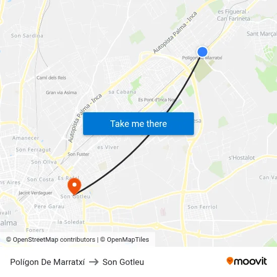 Polígon De Marratxí to Son Gotleu map